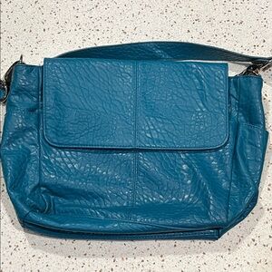 Thirty-One Jewell Teal Affair Vintage Pebble Shoulder Bag